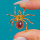Victorian 9ct Gold Emerald Garnet Cabochon Spider Pendant