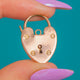 Edwardian Anhänger in Herzform mit Vorhängeschloss aus 9ct Gold