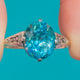 Art Deco 9ct Gold Oval Zircon Solitaire Ring, 4.50ct Zircon