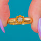 Massiver 18ct Gold Diamant-Buttercup-Belcher-Ring, um 1912