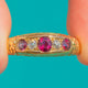 18ct Gold Spätes Victorian Rubin- & Diamant-Boot-Ring