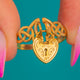 9ct Gold Celtic Knot Heart Padlock Ring