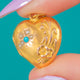 Antikes 15ct Gold Türkis Perle Puffy Heart Medaillon um 1894
