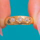 Antiker 18ct Goldring mit Diamanten, sternförmig gefasste Trilogy-Stapelringe, um 1887