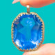 Georgian Era Queen Anne Blue Paste Faceted Pendant