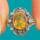 Seltene Diamant- und Citrin-Ring aus der Arts & Crafts-Ära