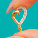Zweifarbiger Hexenherz-Anhänger aus 9ct Gelbgold & Weißgold mit Diamant