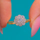 Antiker Cluster-Ring aus 18ct Gold mit Altschliff-Diamanten – 0,50 ct