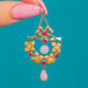 Antiker Anhänger aus 15ct Gold mit Opal und Rubin, Schleifen-Top