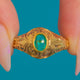 Georgian 18 Karat Gold Smaragd-Cabochon-Ring, 0,40 ct