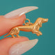 French 18ct Gold Sausage Dog Dachshund Charm
