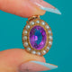 Dainty 9ct Gold Edwardian Amethyst Pearl Pendant, Pearl Bail