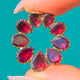 Georgian 9ct Gold Flat-Cut Garnet Flower Pendant