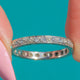 Art Deco gravierter Platin 0,75ct Diamant-Eternity-Ring – Größe M/6