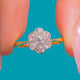 Art Deco 18ct Gold Diamant-Cluster-Verlobungsring – 0,30 ct