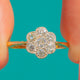 Art Deco 18ct Gold Diamant-Gänseblümchen-Cluster-Ring