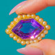 Chunky East West Set 15ct Gold Amethyst & Pearl Pendant