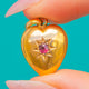 Zarter antiker Herzanhänger aus 15ct Gold mit Sternrubin, um 1892