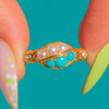 Bezaubernder spätes Victorian 18ct Gold Türkis-Perlen-Ring, um 1890
