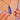 Blue Enamel penknife pendant worn close-up