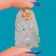 Art Deco 18ct Gold Carved Jadeite Jade Pendant, view 4