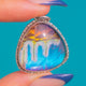 Art Deco Silver Morpho Butterfly Wing Triangle Pendant, view 4