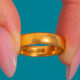Antique Art Deco 4.5mm 22ct Gold Wedding Band Dated 1931 — front on blue