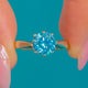 Art Deco 9ct Gold 1.60ct Zircon Solitaire Ring, front of blue Zircon solitaire