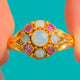 Ring aus 15ct Gold mit Opal- und Rubin-Cluster, frühe Victorian Epoche, um 1850