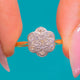 Antique 18ct Gold Diamond "Star" Daisy Cluster Engagement Ring