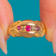 Antiker 18ct Gold Rubin Diamant Gypsy Ring, um 1913