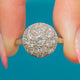 Art Deco 18ct Gold & Platinum Diamond Bombe Cluster Ring, 1.16ct
