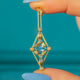 Edwardian 15ct Gold Aquamarine Diamond Drop Pendant