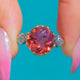 Antiker 18 Karat Gold Turmalin Diamant Drei-Stein-Ring, 3.00ct Turmalin