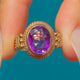 Chunky 9ct Gold Amethyst Bezel Set Ring 2.10ct