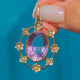 Antike 9ct Gold Amethyst Perle Blumen-Cluster Anhänger 9.60ct