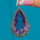 Arts & Crafts Silver Amethyst Pear Drop Pendant 22.50ct, Foliate Details