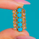 Five blue Turquoise stones between two Rose-Cut Diamond rows in a Gold pendant
