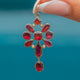 Edwardian 9ct Gold Flat-Cut Garnet & Pearl Pendant