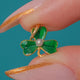 Dainty 18ct Gold Enamel Pearl Clover Charm