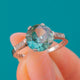 Art Deco 18 Karat Gold & Platin Zirkon Diamantring, 2,70 ct Zirkon