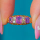 Edwardian 18ct Gold Ruby Diamond 7 Stone Ring c.1900