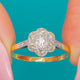 Art Deco 18ct Gold & Platin Diamant-Cluster-Ring, 0,25ct