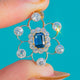 Edwardian 18ct Gold Sapphire Diamond Pendant