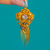 Victorian 18ct Goldener Blauer Emaille-Rockkristall-Quasten-Anhänger