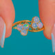 Edwardian 18ct Gold Opal Shamrock Twist Ring