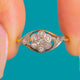 Edwardian 18ct Gold Platin Diamant Cluster-Twist-Verlobungsring