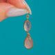 9ct Gold Foiled Moonstone Double Drop Pendant