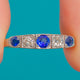 18ct Gold & Platin Art Déco Saphir Diamant Fünfstein-Ring