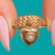 9ct Gold Perlen-Herz Keeper-Ring